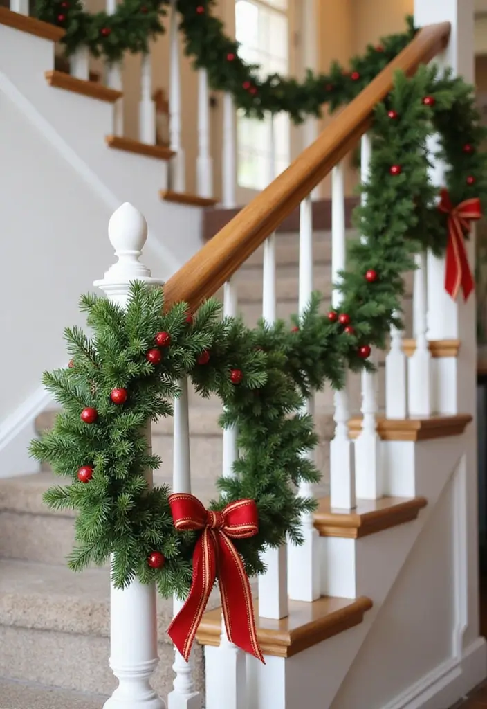 25 Christmas Banister Decoration Ideas That Look Elegant 18 25 Christmas Banister Decoration Ideas That Look Elegant - 18. Festive Wreaths