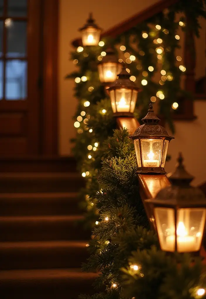 25 Christmas Banister Decoration Ideas That Look Elegant 25 25 Christmas Banister Decoration Ideas That Look Elegant - 25. Elegant Hanging Lanterns