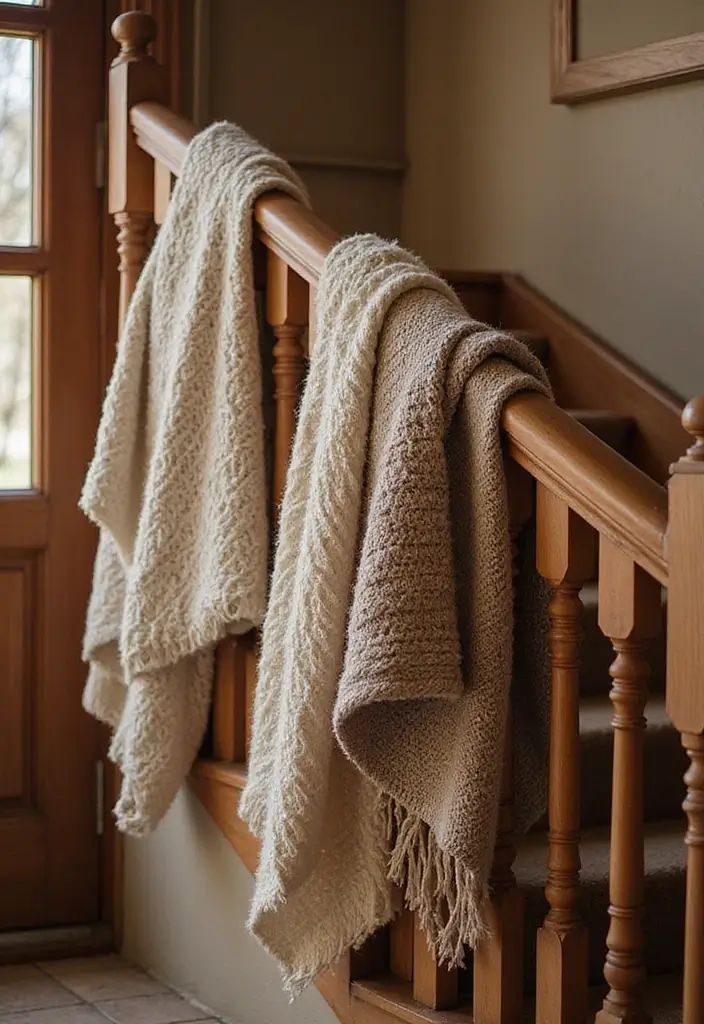 25 Christmas Banister Decoration Ideas That Look Elegant 9 25 Christmas Banister Decoration Ideas That Look Elegant - 9. Cozy Knit Accents