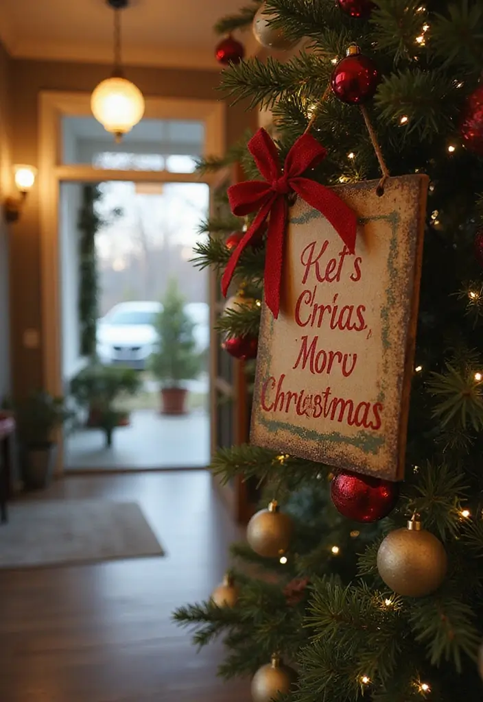 25 Christmas Door Decor Ideas to Wow Your Neighbors 14 25 Christmas Door Decor Ideas to Wow Your Neighbors - 14. Personalizable Christmas Signs