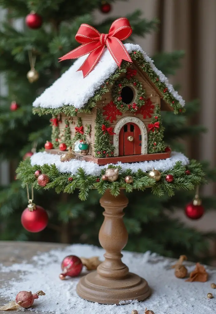 25 Christmas Door Decor Ideas to Wow Your Neighbors 20 25 Christmas Door Decor Ideas to Wow Your Neighbors - 20. Festive Birdhouses