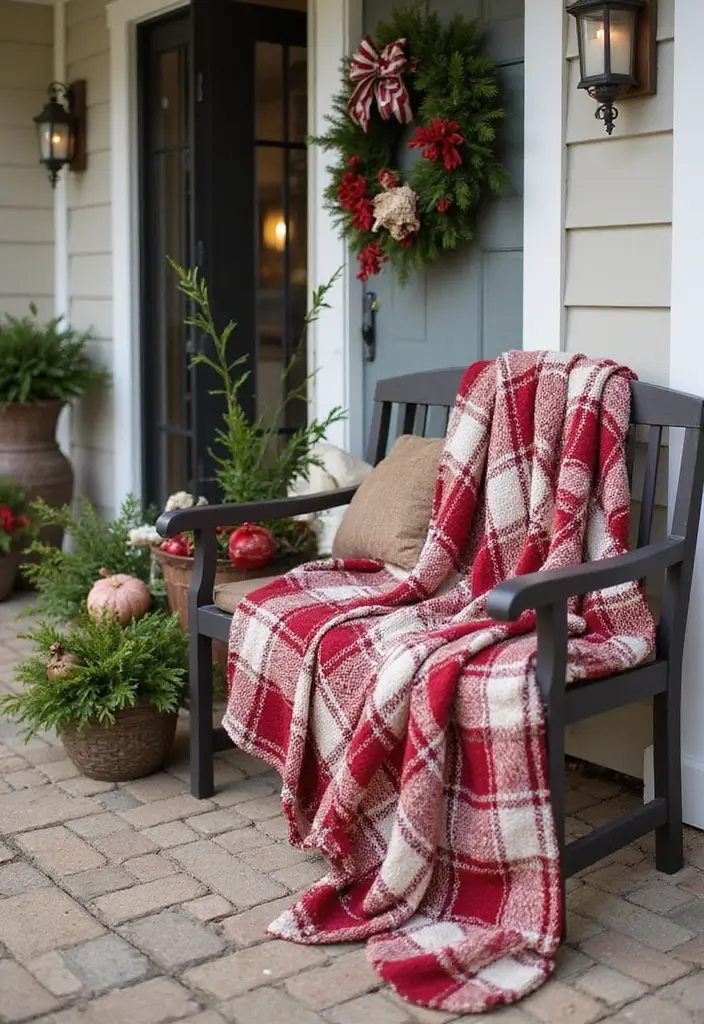 25 Christmas Door Decor Ideas to Wow Your Neighbors 25 25 Christmas Door Decor Ideas to Wow Your Neighbors - 25. Seasonal Throw Blankets