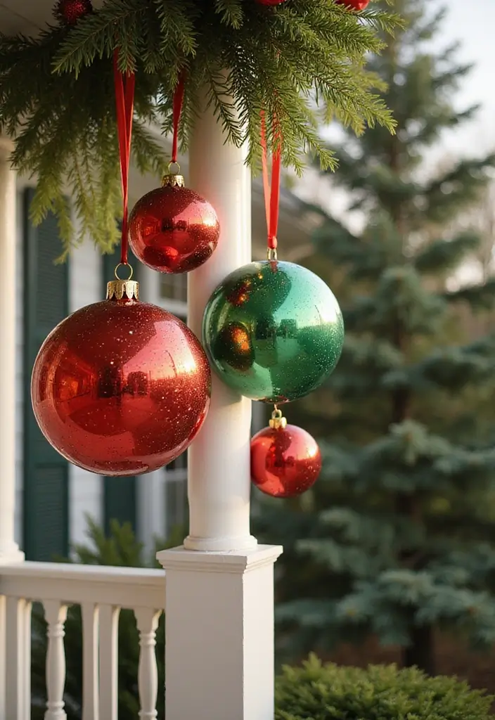 25 Christmas Door Decor Ideas to Wow Your Neighbors 5 25 Christmas Door Decor Ideas to Wow Your Neighbors - 5. Outdoor Christmas Ornaments