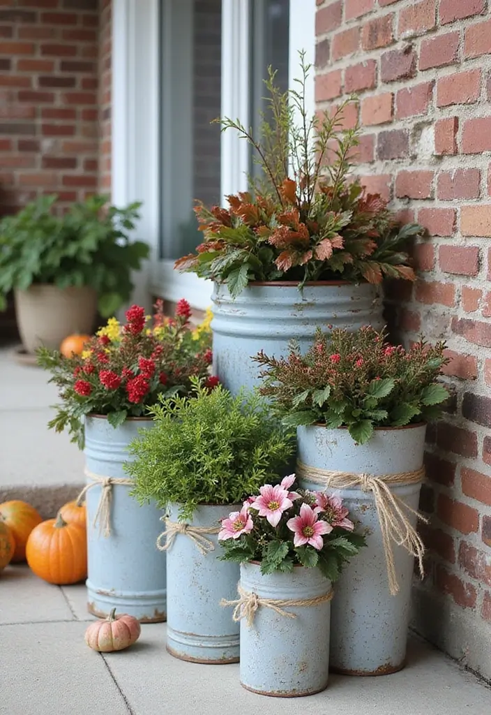 25 Christmas Porch Pot Ideas That Steal the Show 10 25 Christmas Porch Pot Ideas That Steal the Show - 10. DIY Upcycled Container Magic