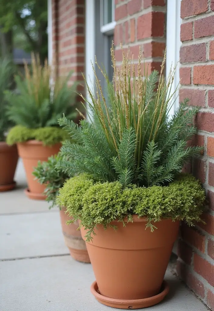 25 Christmas Porch Pot Ideas That Steal the Show 17 25 Christmas Porch Pot Ideas That Steal the Show - 17. Earthy Tones and Textures