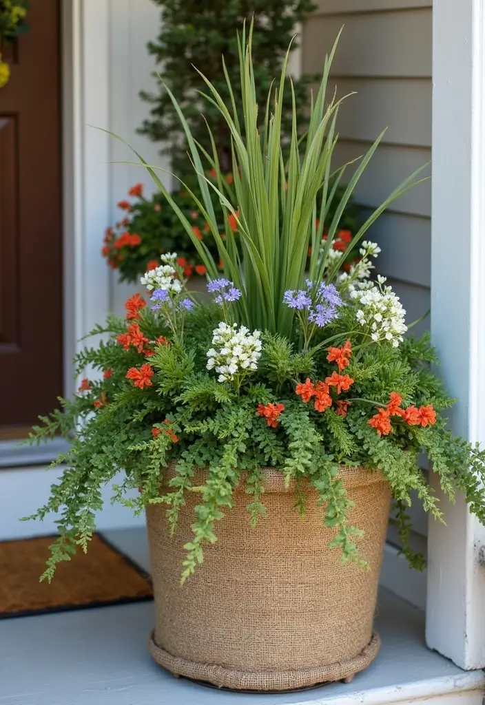 25 Christmas Porch Pot Ideas That Steal the Show 19 25 Christmas Porch Pot Ideas That Steal the Show - 19. Textural Contrast Arrangements