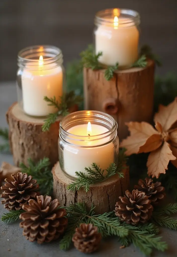 25 Christmas Room Decor Ideas That Feel Enchanting 10 25 Christmas Room Decor Ideas That Feel Enchanting - 10. Rustic Candle Holders