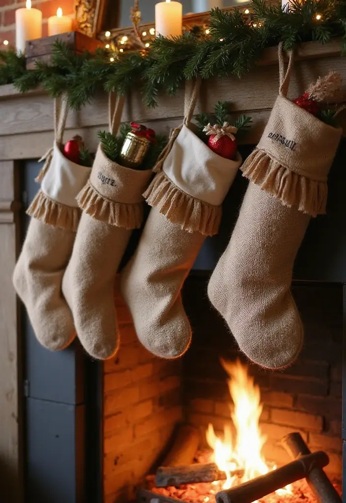 25 Christmas Room Decor Ideas That Feel Enchanting 4 25 Christmas Room Decor Ideas That Feel Enchanting - 4. Rustic Stockings