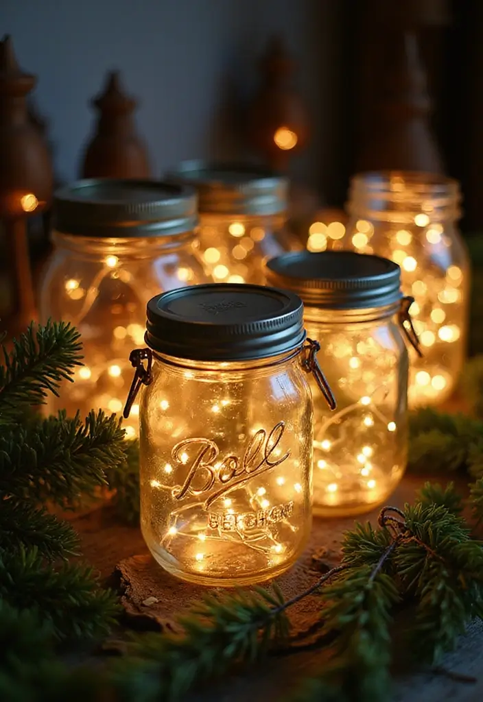 25 Christmas Room Decor Ideas That Feel Enchanting 5 25 Christmas Room Decor Ideas That Feel Enchanting - 5. Fairy Lights in Jars