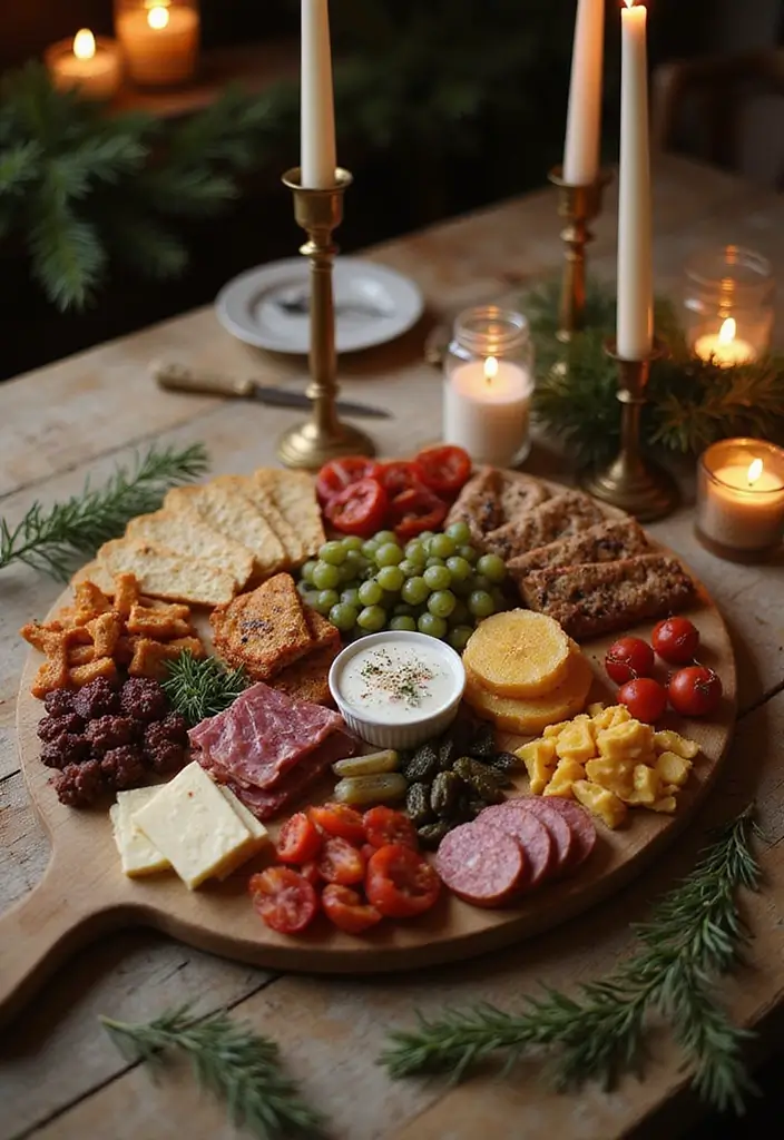 25 Christmas Table Setting Ideas for Stylish Celebrations 11 25 Christmas Table Setting Ideas for Stylish Celebrations - 11. Charcuterie Centerpiece