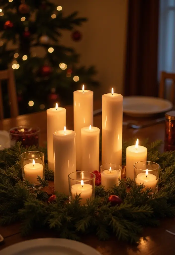 25 Christmas Table Setting Ideas for Stylish Celebrations 14 25 Christmas Table Setting Ideas for Stylish Celebrations - 14. Candlelit Glow