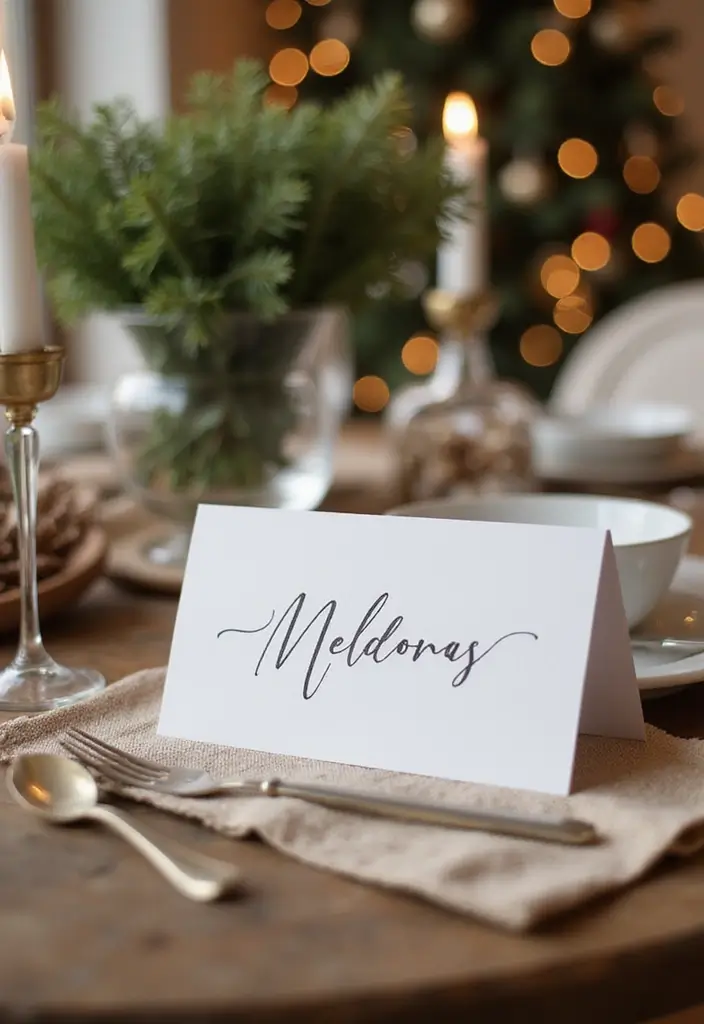 25 Christmas Table Setting Ideas for Stylish Celebrations 15 25 Christmas Table Setting Ideas for Stylish Celebrations - 15. Holiday Themed Place Cards