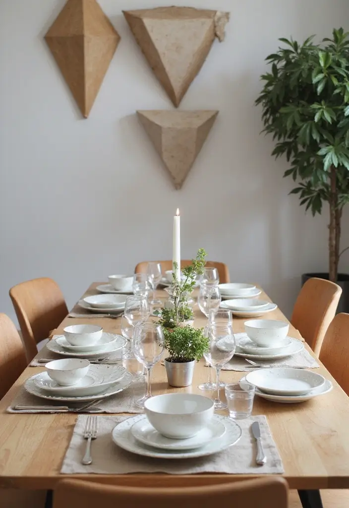 25 Christmas Table Setting Ideas for Stylish Celebrations 17 25 Christmas Table Setting Ideas for Stylish Celebrations - 17. Modern Geometric Shapes