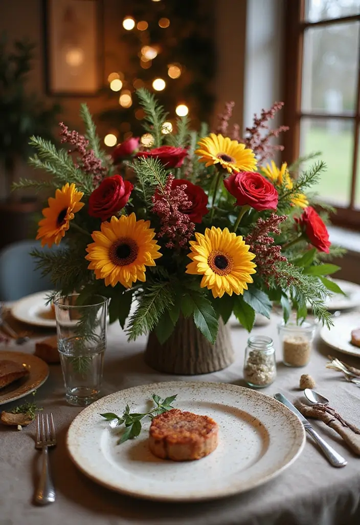 25 Christmas Table Setting Ideas for Stylish Celebrations 5 25 Christmas Table Setting Ideas for Stylish Celebrations - 5. Festive Floral Arrangements