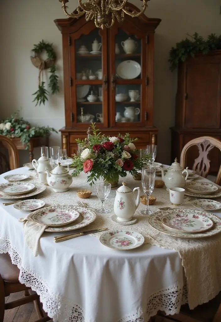 25 Christmas Table Setting Ideas for Stylish Celebrations 6 25 Christmas Table Setting Ideas for Stylish Celebrations - 6. Vintage Charm
