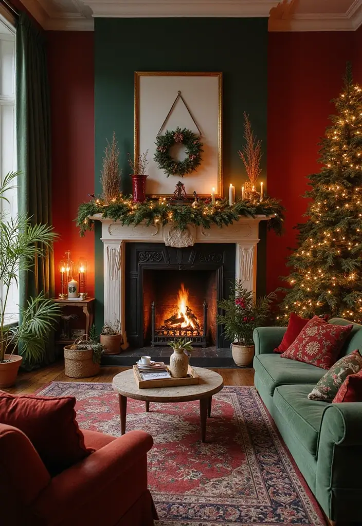 25 Cozy Christmas Room Ideas You’ll Never Forget 16 25 Cozy Christmas Room Ideas You’ll Never Forget - 16. Festive Wall Colors