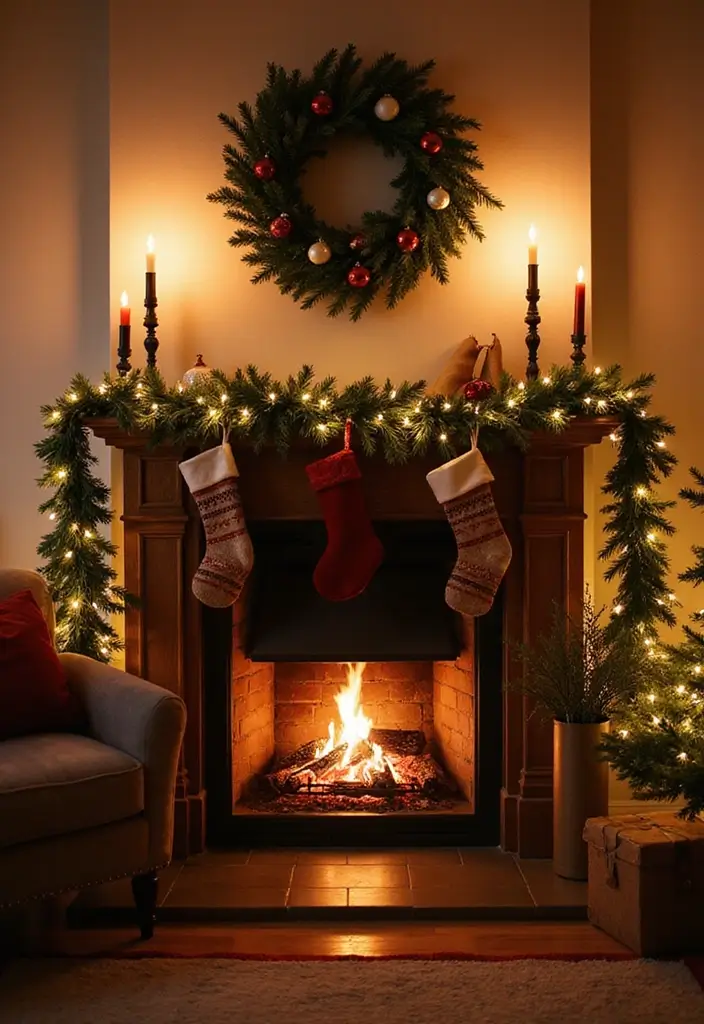 25 Cozy Christmas Room Ideas You’ll Never Forget 2 25 Cozy Christmas Room Ideas You’ll Never Forget - 2. Festive Mantel Displays