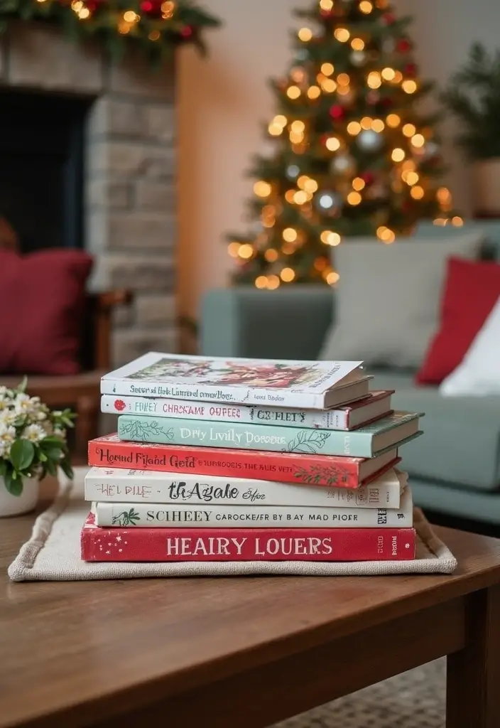 25 Cozy Christmas Room Ideas You’ll Never Forget 23 25 Cozy Christmas Room Ideas You’ll Never Forget - 23. Holiday-themed Cookbooks