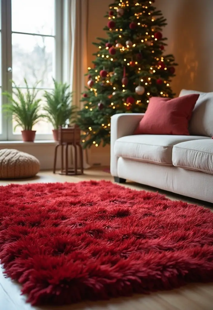 25 Cozy Christmas Room Ideas You’ll Never Forget 8 25 Cozy Christmas Room Ideas You’ll Never Forget - 8. Cozy Area Rugs