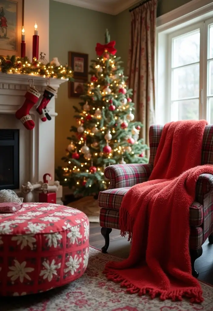 25 Cozy Christmas Room Ideas You’ll Never Forget 9 25 Cozy Christmas Room Ideas You’ll Never Forget - 9. Holiday-themed Furniture