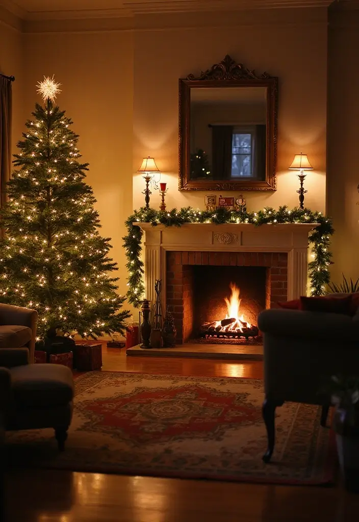 25 Cozy Living Room Christmas Decor Ideas to Try 10 25 Cozy Living Room Christmas Decor Ideas to Try - 10. Twinkling Fairy Lights