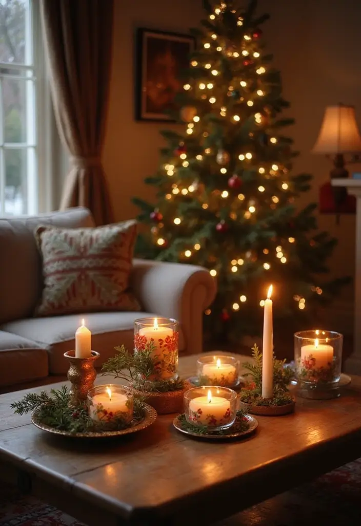 25 Cozy Living Room Christmas Decor Ideas to Try 13 25 Cozy Living Room Christmas Decor Ideas to Try - 13. Scented Candles
