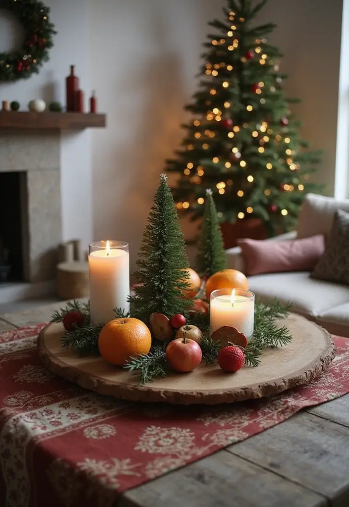 25 Cozy Living Room Christmas Decor Ideas to Try 18 25 Cozy Living Room Christmas Decor Ideas to Try - 18. Holiday Themed Coffee Table