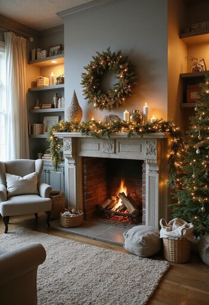 25 Cozy Living Room Christmas Decor Ideas to Try 19 25 Cozy Living Room Christmas Decor Ideas to Try - 19. Shimmering Garlands