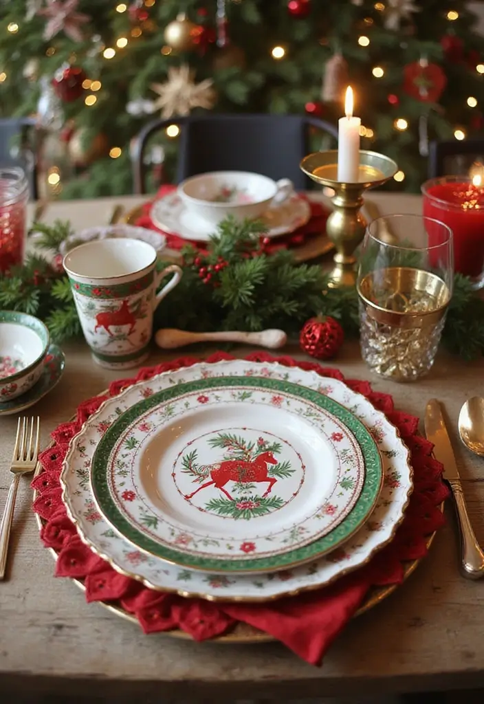 25 Cozy Living Room Christmas Decor Ideas to Try 23 25 Cozy Living Room Christmas Decor Ideas to Try - 23. Colorful Table Settings