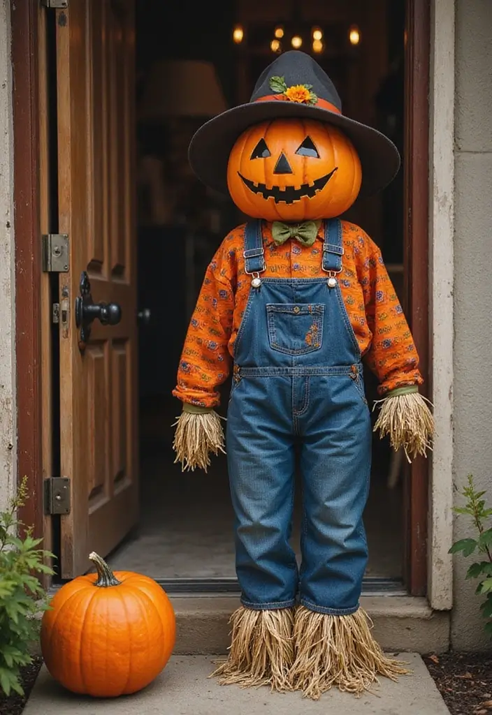 25 Halloween Door Decoration Ideas That Kids Adore 11 25 Halloween Door Decoration Ideas That Kids Adore - 11. Spooky Scarecrow