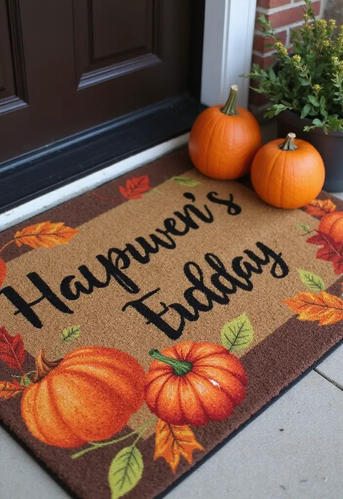 25 Halloween Door Decoration Ideas That Kids Adore 12 25 Halloween Door Decoration Ideas That Kids Adore - 12. Cozy Fall Door Mat