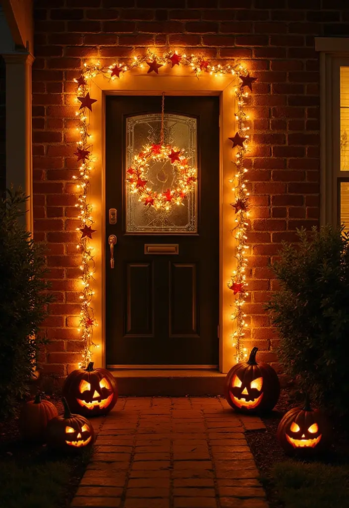 25 Halloween Door Decoration Ideas That Kids Adore 13 25 Halloween Door Decoration Ideas That Kids Adore - 13. Halloween Fairy Lights