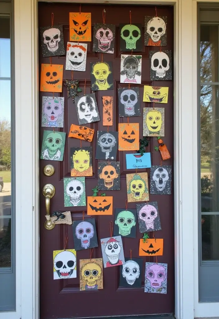 25 Halloween Door Decoration Ideas That Kids Adore 20 25 Halloween Door Decoration Ideas That Kids Adore - 20. DIY Spooky Portraits