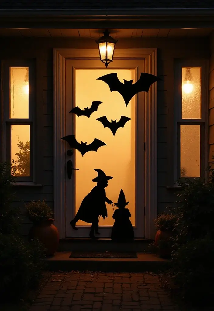 25 Halloween Door Decoration Ideas That Kids Adore 3 25 Halloween Door Decoration Ideas That Kids Adore - 3. Spooky Silhouettes
