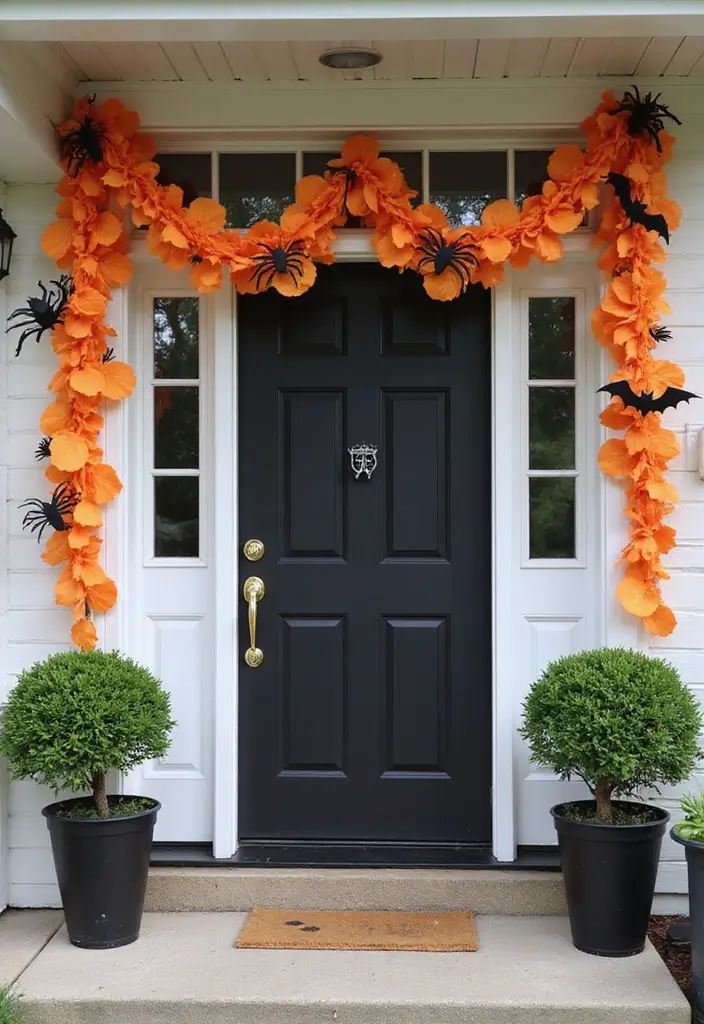 25 Halloween Door Decoration Ideas That Kids Adore 8 25 Halloween Door Decoration Ideas That Kids Adore - 8. Halloween-themed Garland
