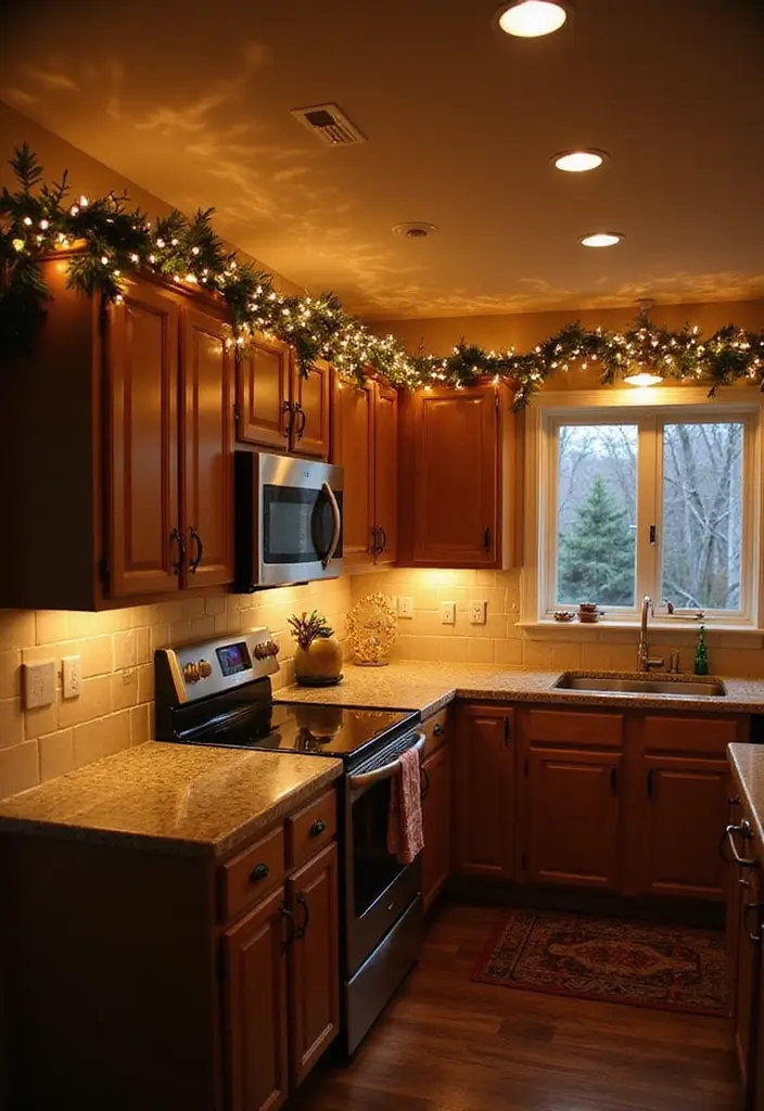 26 Christmas Kitchen Decoration Ideas You’ll Adore 12 26 Christmas Kitchen Decoration Ideas You’ll Adore - 12. Twinkling Fairy Lights