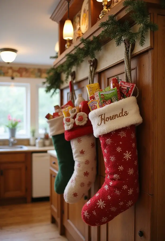 26 Christmas Kitchen Decoration Ideas You’ll Adore 15 26 Christmas Kitchen Decoration Ideas You’ll Adore - 15. Personalized Stocking Holders