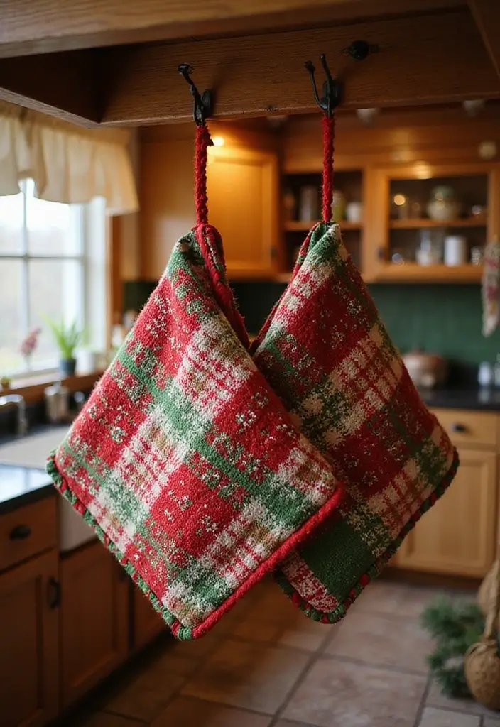 26 Christmas Kitchen Decoration Ideas You’ll Adore 18 26 Christmas Kitchen Decoration Ideas You’ll Adore - 18. Seasonal Pot Holders