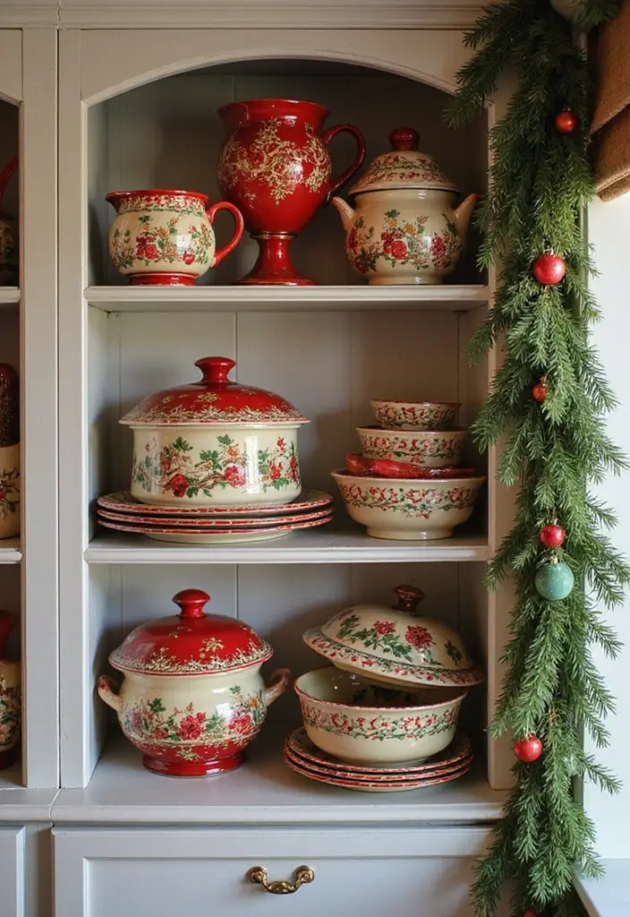 26 Christmas Kitchen Decoration Ideas You’ll Adore 21 26 Christmas Kitchen Decoration Ideas You’ll Adore - 21. Festive Cookware Display