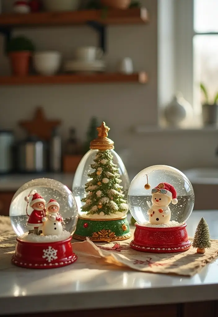 26 Christmas Kitchen Decoration Ideas You’ll Adore 22 26 Christmas Kitchen Decoration Ideas You’ll Adore - 22. Snow globe Collection
