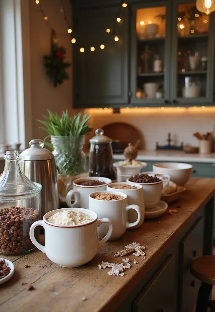 26 Christmas Kitchen Decoration Ideas You’ll Adore 26 26 Christmas Kitchen Decoration Ideas You’ll Adore - 26. A Cozy Hot Cocoa Station