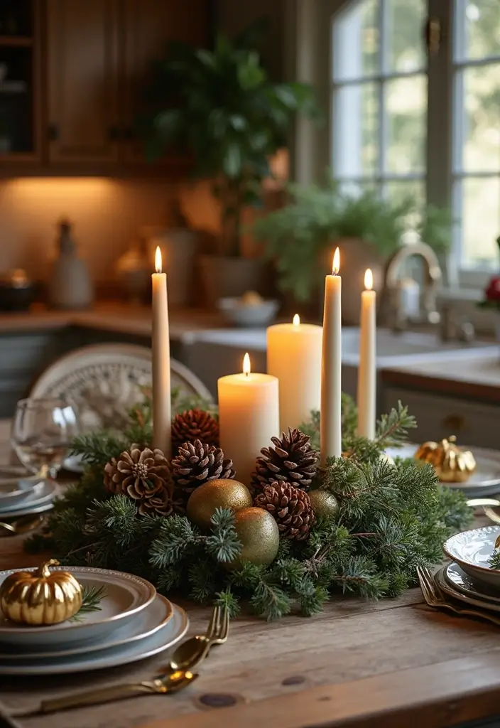 26 Christmas Kitchen Decoration Ideas You’ll Adore 3 26 Christmas Kitchen Decoration Ideas You’ll Adore - 3. Seasonal Table Centerpiece