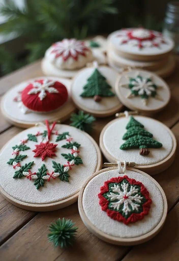 26 Christmas Ornament Ideas That Look Timeless 10 26 Christmas Ornament Ideas That Look Timeless - 10. DIY Embroidered Ornaments