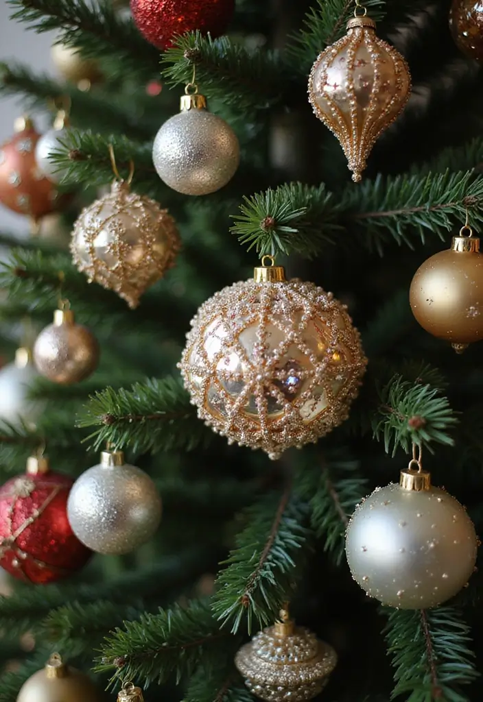 26 Christmas Ornament Ideas That Look Timeless 11 26 Christmas Ornament Ideas That Look Timeless - 11. Vintage Beaded Ornaments
