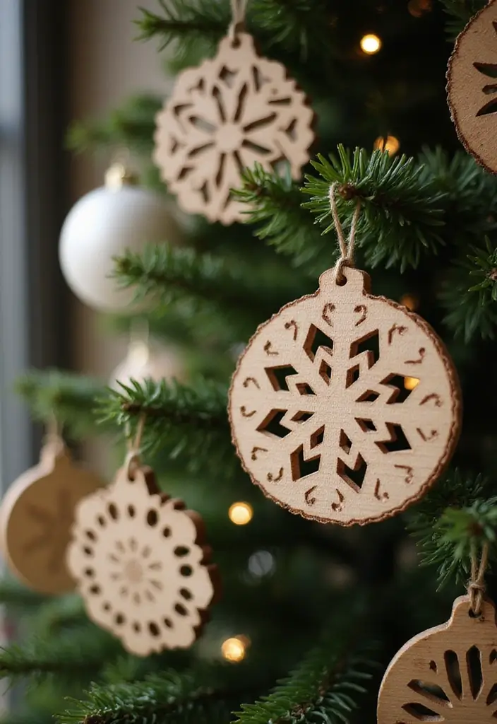 26 Christmas Ornament Ideas That Look Timeless 12 26 Christmas Ornament Ideas That Look Timeless - 12. Charming Wooden Ornaments