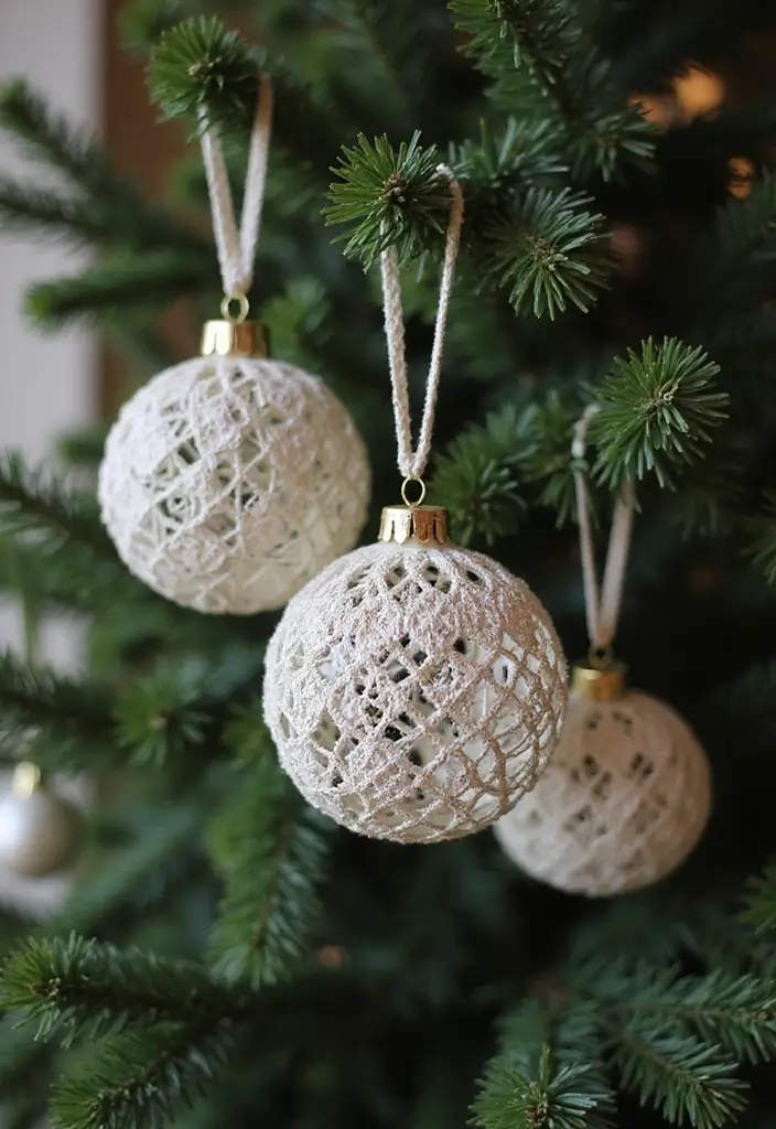 26 Christmas Ornament Ideas That Look Timeless 20 26 Christmas Ornament Ideas That Look Timeless - 20. Vintage Lace Ornaments