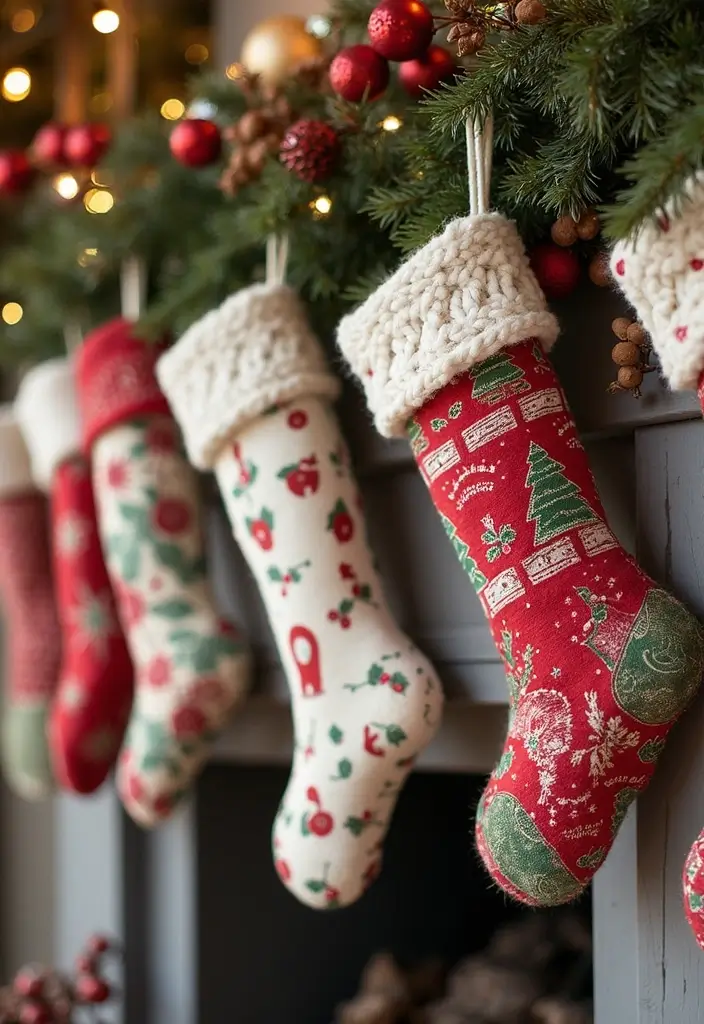 26 Creative Christmas Stocking Ideas for Every Home 18. Upcycled Material Stockings