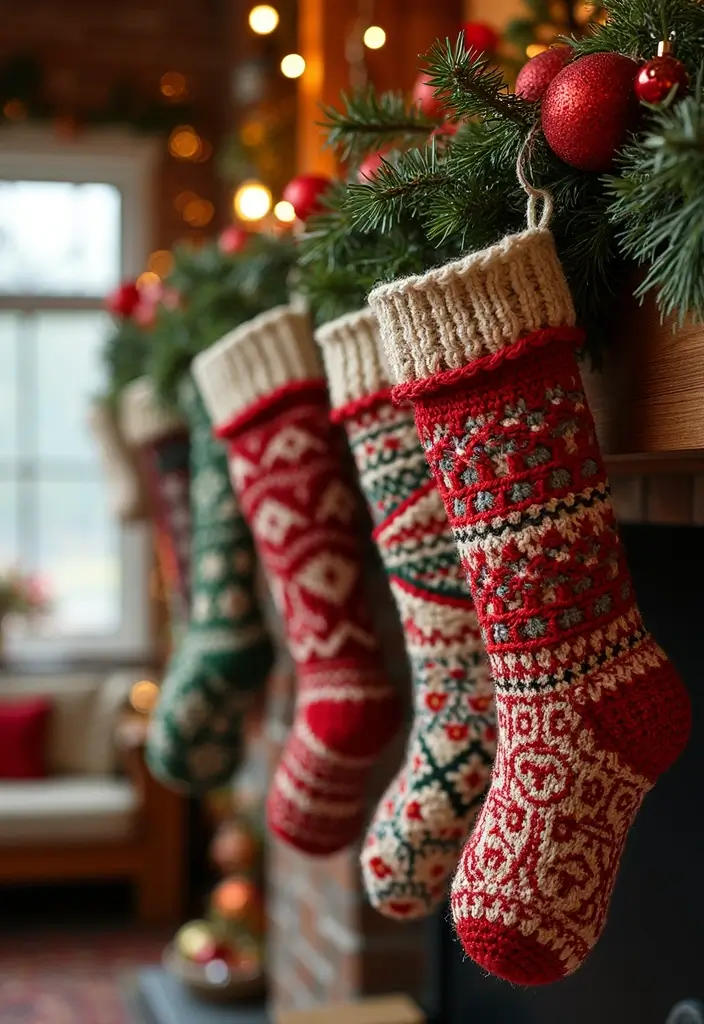 26 Creative Christmas Stocking Ideas for Every Home 23. DIY Crochet Stockings