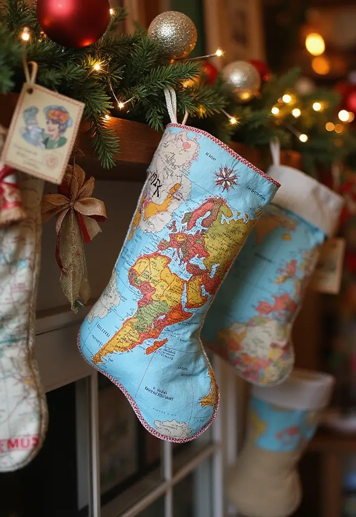 26 Creative Christmas Stocking Ideas for Every Home 26. Travel Inspired Stockings