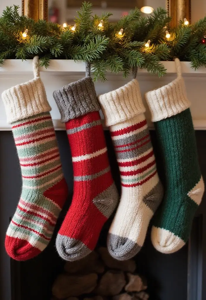 26 Creative Christmas Stocking Ideas for Every Home 6. Recycled Sweater Stockings